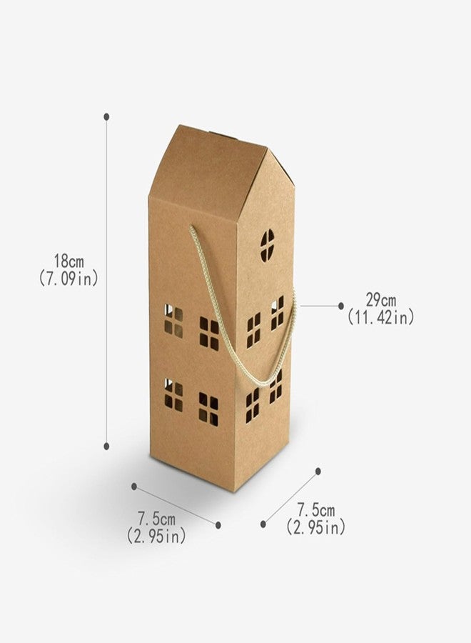 HAN SHENG 30 Pcs House Shaped Candy Boxes, 7''x3'' Kraft Paper Gift Boxes | Wedding Favor Boxes for Candy, Storage | Christmas, Birthday Party Decorations - Image 2